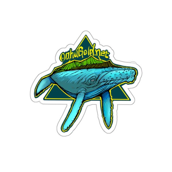 Oahu Gold Humpback Whale Die-Cut Sticker - Image 9