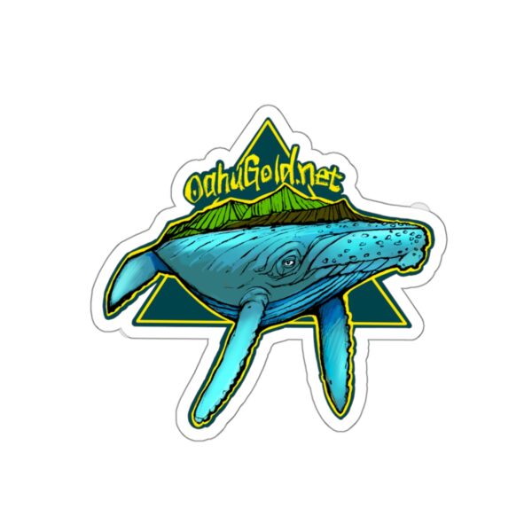 Oahu Gold Humpback Whale Die-Cut Sticker - Image 2