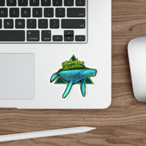 Oahu Gold Humpback Whale Die-Cut Sticker