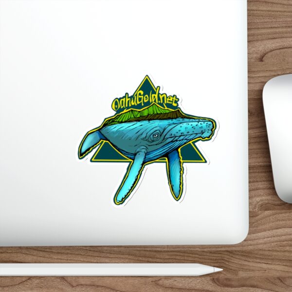 Oahu Gold Humpback Whale Die-Cut Sticker - Image 14