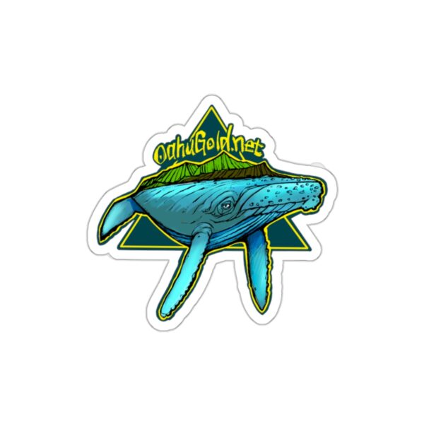 Oahu Gold Humpback Whale Die-Cut Sticker - Image 5